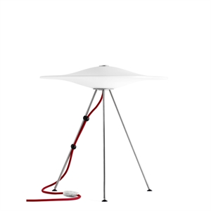 Piet Hein Sinus 440D Lampa Stołowa Opal z Czerwony Tekstylnym Kabel
