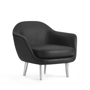 Fotel Normann Copenhagen Sum Aluminiowy/ Czarny Skóra
