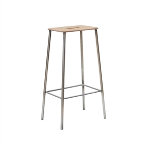Stołek Frama Adam H76 Surowa Stal/skóra