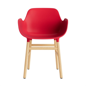 Krzesło do Jadalni Normann Copenhagen Form z Podłokietnikami, Jasnoczerwony/dąb