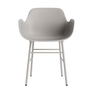 Krzesło do Jadalni Normann Copenhagen Form z Podłokietnikami w Kolorze Ciepłej Szary/ Stali
