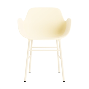 Krzesło do Jadalni Normann Copenhagen Form z Podłokietnikami, Kremowe/stalowe