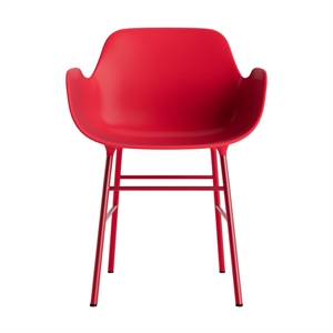 Krzesło do Jadalni Normann Copenhagen Form z Podłokietnikiem w Kolorze Jasnoczerwonym/stalowym