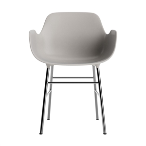 Krzesło do Jadalni Normann Copenhagen Form z Podłokietnikami w Kolorze Ciepłego Szary/ Chrom