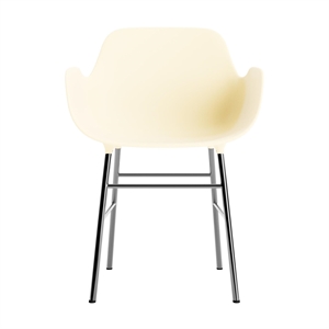 Krzesło do Jadalni Normann Copenhagen Shape z Podłokietnikami Kremowe/ Chrom