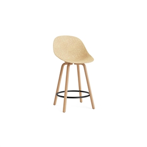 Normann Copenhagen Matowy Bar Stool Z Oparciem 65 cm Buk/ Czarny/Konopie