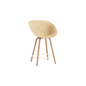 Normann Copenhagen Matowy Bar Stool Z Podłokietnikami 65 cm Buk/ Kremowy/Konopie