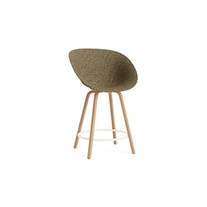 Normann Copenhagen Matowy Bar Stool Z Podłokietnikami 65 cm Buk/ Kremowy/Algi