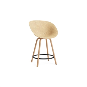 Normann Copenhagen Matowy Bar Stool Z Podłokietnikami 65 cm Buk/ Czarny/Konopie