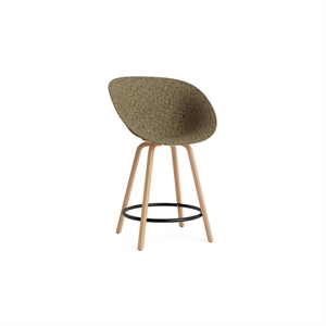 Normann Copenhagen Matowy Bar Stool Z Podłokietnikami 65 cm Buk/ Czarny/Wodorosty