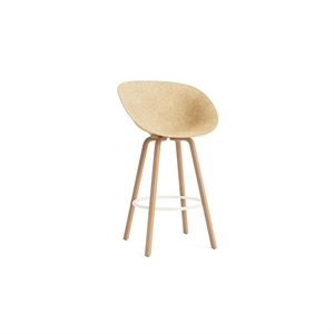 Normann Copenhagen Matowy Bar Stool Z Podłokietnikami 75 cm Buk/ Kremowy/Konopie