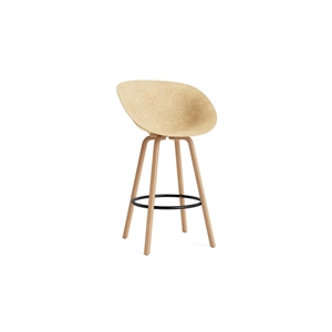 Normann Copenhagen Matowy Bar Stool Z Podłokietnikami 75 cm Buk/ Czarny/Konopie