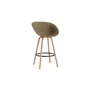 Normann Copenhagen Matowy Bar Stool Z Podłokietnikami 75 cm Buk/ Czarny/Wodorosty