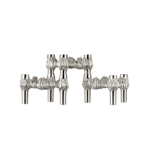 Zestaw 3 Świeczników STOFF Nagel Quist w Kolorze Szczotkowany Chrom