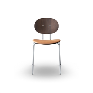 Krzesło do Jadalni Sibast Furniture Piet Hein Orzech Włoski Chrom i Skóra Koniakowa