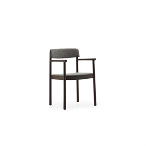 Krzesło do jadalni Normann Copenhagen Timb z podłokietnikami, tapicerowane, Brązowy/ Hallingdal 368
