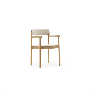 Krzesło do jadalni Normann Copenhagen Timb z podłokietnikami, tapicerowane, kolor brązowy/Hallingdal 220