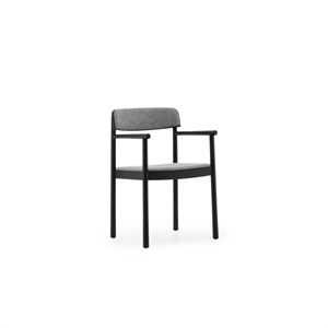 Krzesło do jadalni Normann Copenhagen Timb z podłokietnikami tapicerowane Czarny/Hallingdal 166
