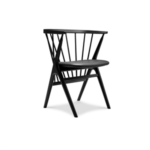 Sibast Furniture No 8 Krzesło do Jadalni z Czarny Drewna Bukowego i Czarny Skóry