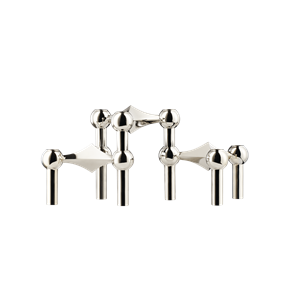 STOFF Nagel Świeczniki, Zestaw 3 Sztuk , Chrom