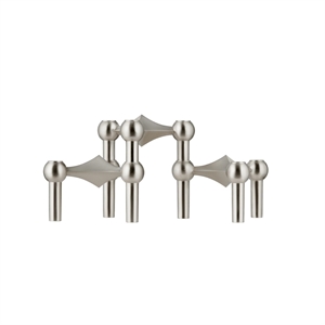 Zestaw 3 Świeczników Nagel STOFF w Kolorze Szczotkowany Chrom