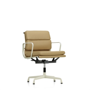 Fotel biurowy Vitra Soft Pad EA 231 z mechanizmem obrotowym, podłokietnikiem i odchylaniem, kolor kredowy/kamelowy