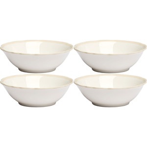 Miska Decotique Fleur 15 cm zestaw 4 Biały/ Piaskowy