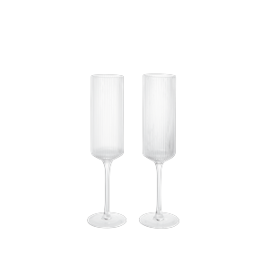Kieliszki do Szampański Ferm Living Ripple 15cl Zestaw 2 Przezroczysty