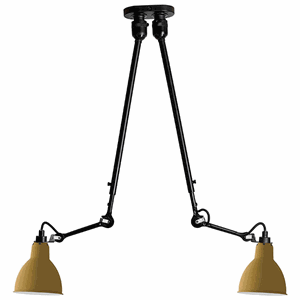 Lampe Gras N302 Lampa sufitowa Double Czarna Matowa i Żółta Matowa