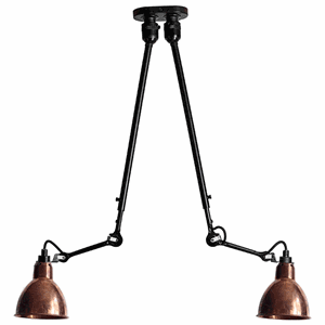 Lampe Gras N302 Lampa sufitowa Double Czarna Matowa i Surowa Miedź