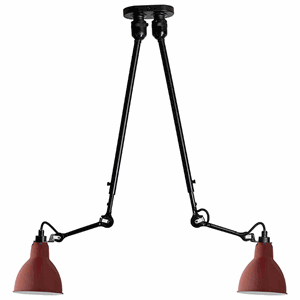 Lampe Gras N302 Lampa sufitowa Double Czarna Matowa i Czerwona Matowa