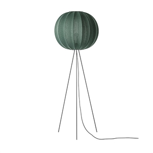 Made By Hand Knit-Wit Okrągła Lampa Stojąca Wysoka Ø60 Tweed Zielona