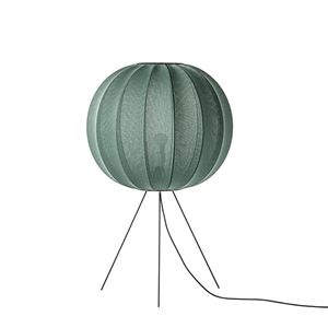 Made By Hand Knit-White Okrągła Lampa Stojąca Medium Ø60 Tweed Green