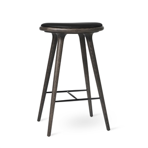 Hoker Barowy Mater High Stool Sirka Szary Oak/Ultra Czarny Leather 74 cm