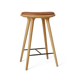 Hoker Barowy Mater High Stool, Olejowany Dąb/skóra Orzech Włoski , 69 cm
