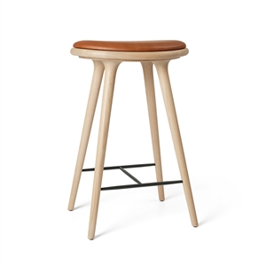 Hoker Barowy Mater High Stool, Dąb Matowy /skóra Orzech Włoski , 69 cm