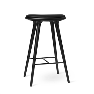 Hoker Barowy Mater High Stool, Buk Czarny /skóra Ultra Czarny , 74 cm