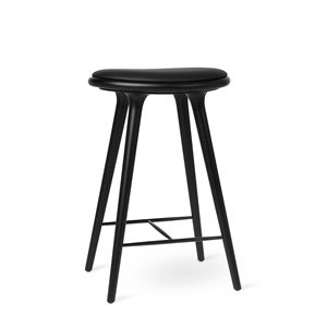 Hoker Barowy Mater High Stool, Buk Czarny /skóra Ultra Czarny , 69 cm