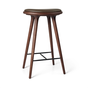 Hoker Barowy Mater High Stool, Buk Brązowy /skóra Ciemnobrązowa, 74 cm