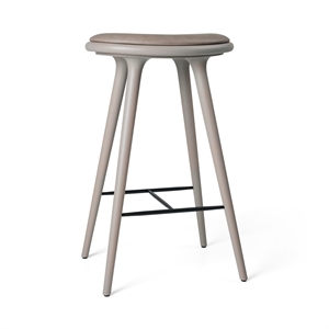Hoker Barowy Mater High Stool, Buk Szary /skóra Spalonej Szary , 74 cm