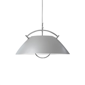 Pandul Wegner Lampa Wiszaca z Wciagnikiem Szary Abazur, Srebrna Klamra, Bialy Podnosnik