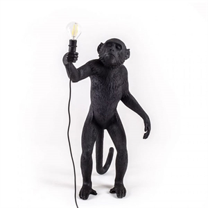 Seletti Monkey Stojąca Lampa Stołowa Czarna Zewnętrzna