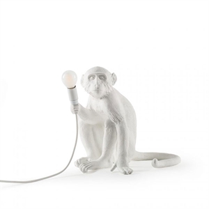 Seletti Monkey Siedząca Lampa Stołowa Biały