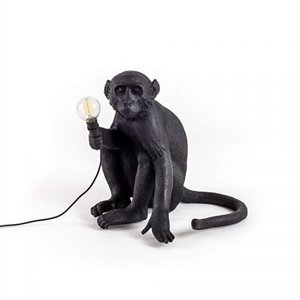 Seletti Monkey Sitting Lampa Stołowa Czarna Zewnętrzna