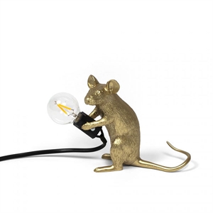 Seletti Mouse Mac Siedząca Lampa Stołowa Złota