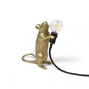 Seletti Mouse Step Standing Lampa Stołowa Złota