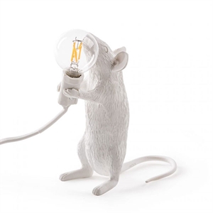 Lampa Stołowa Stojąca Seletti Mouse Step Biały