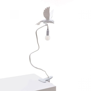 Lampa Stołowa Seletti Sparrow Landing z Klips Biały