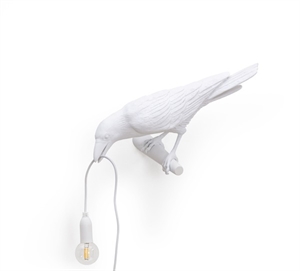 Seletti Bird Looking Left Lampa Naścienna Biała Zewnętrzna