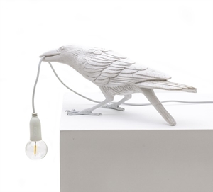 Seletti Bird Playing Lampa Stołowa Biała